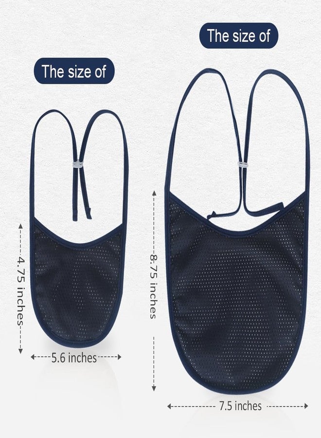 EHUSPU Tracheostomy Neck Stoma Cover,Breathable Laryngectomy Cover for Tracheotomy Care,Tracheal Care Supplies-Adjustable Neck Trachea Protector (Navy-3PCS, Large) - Image 2